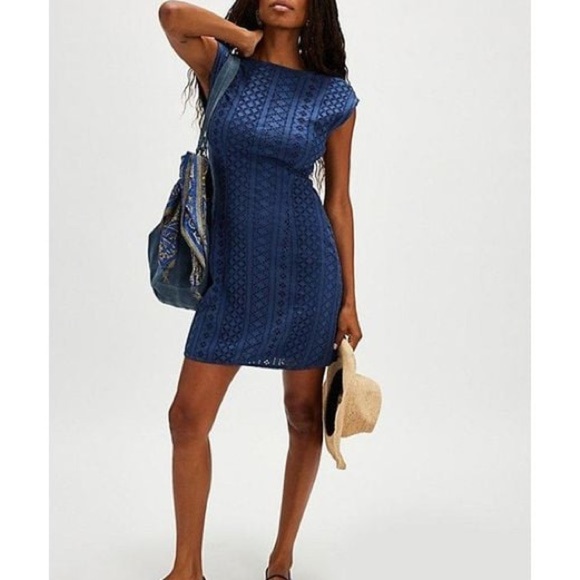 Free People Dresses & Skirts - NEW! Free People Women's Blue Remember Me Mini Embroidered Dress Size M